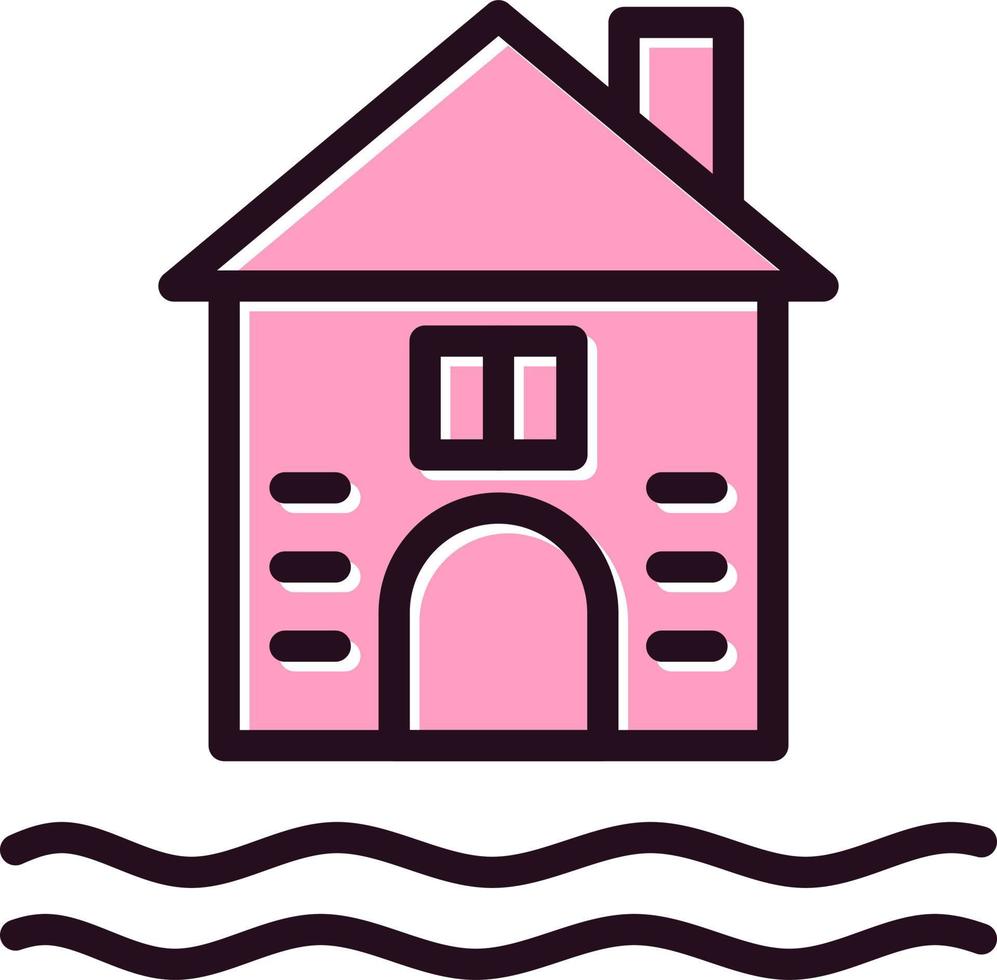 Flooded House Vector Icon
