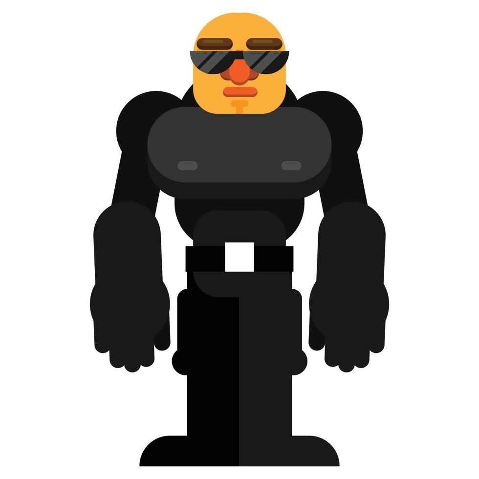 Man security guard. Flat style character vector