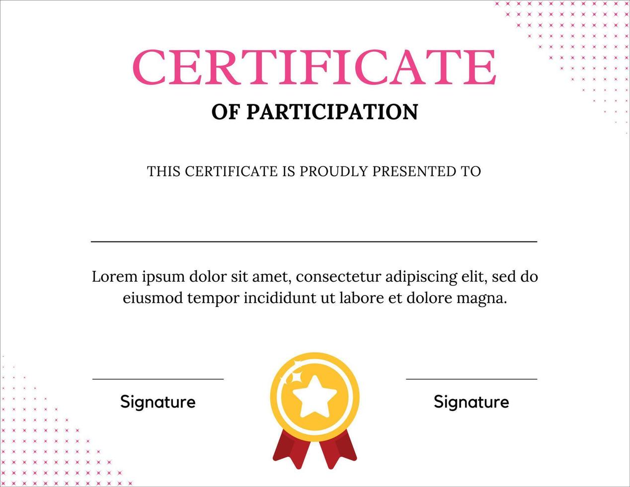 Certificate of Participation vector