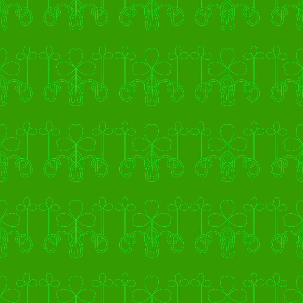St. patrick's day pattern. Wrapping paper design for patrick's day. Green background. Clover and shamrock. vector