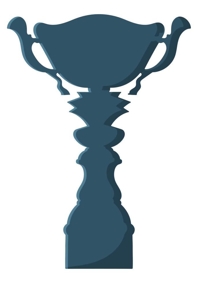 Shape of silhouette of sports realistic color cup trophy winner. Watercolor outline trophy cup. Vector illustration