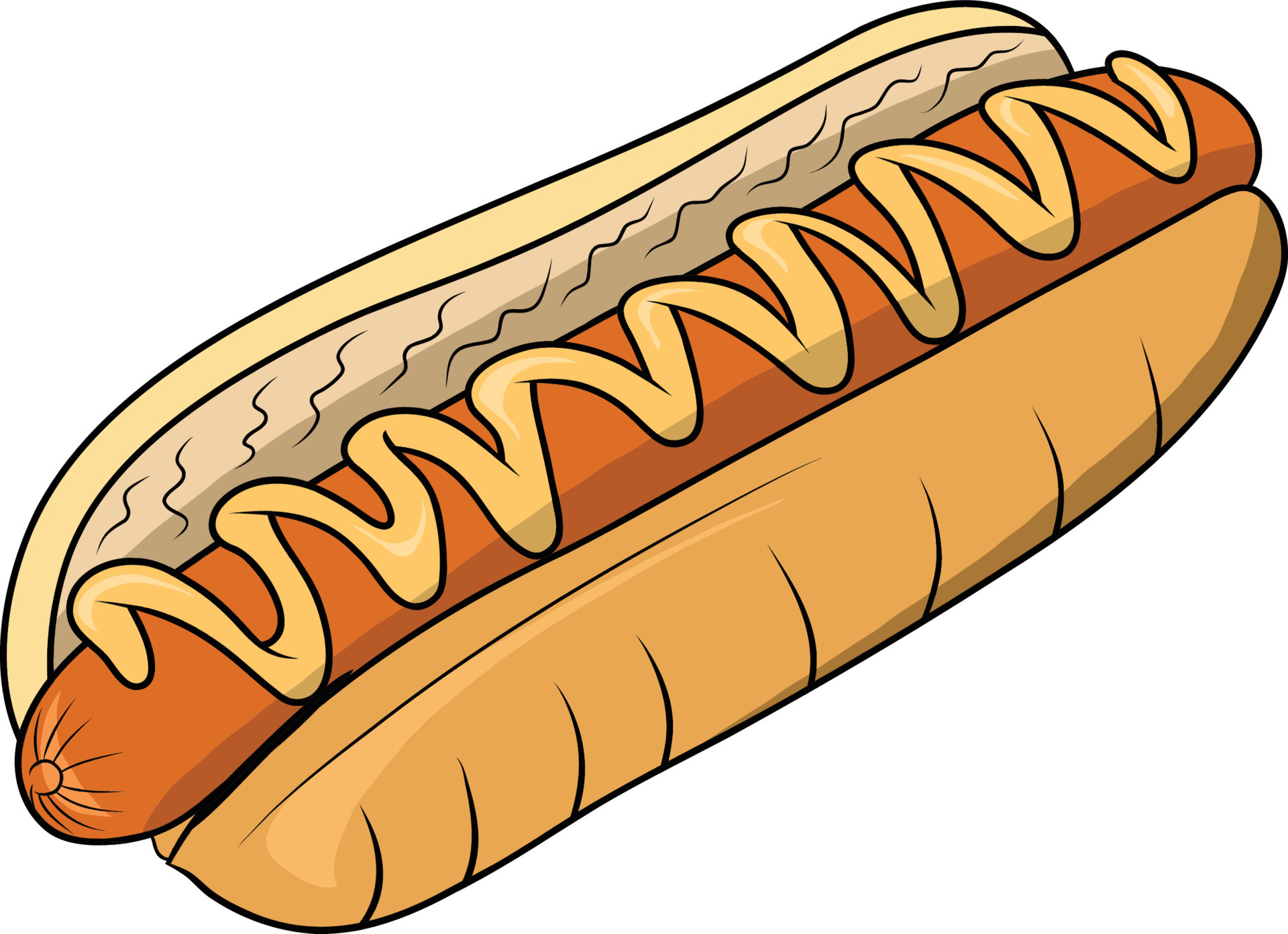 Fast Food Hot Dog Drawing Cartoon Isolated 20838759 Vector Art at Vecteezy