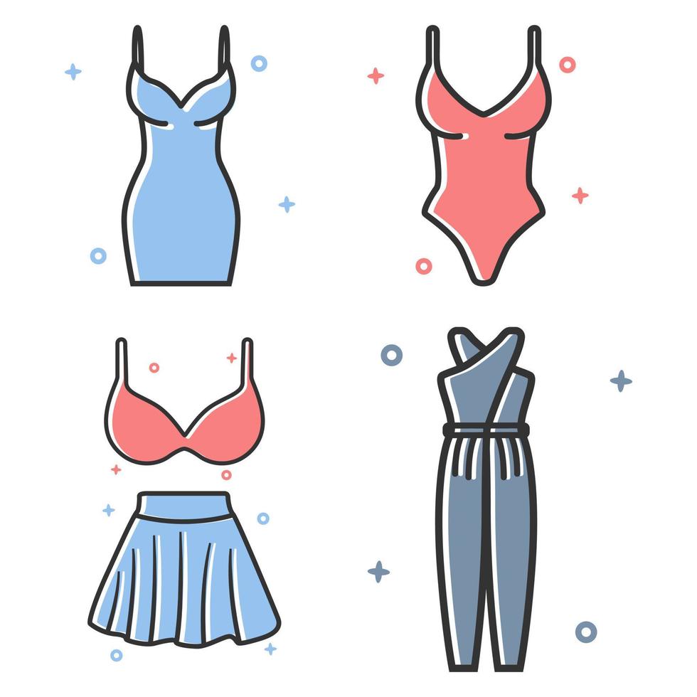 Dress Bra and Skirt Icon Vector