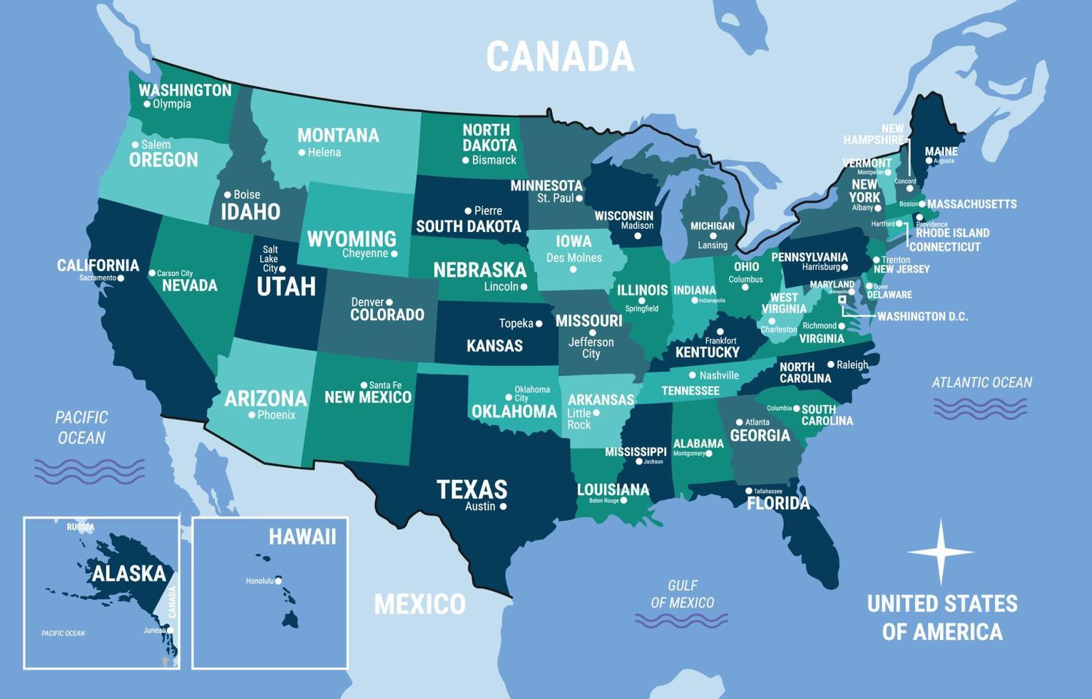United States Of America Country - United States Of America Country Map Free Vector