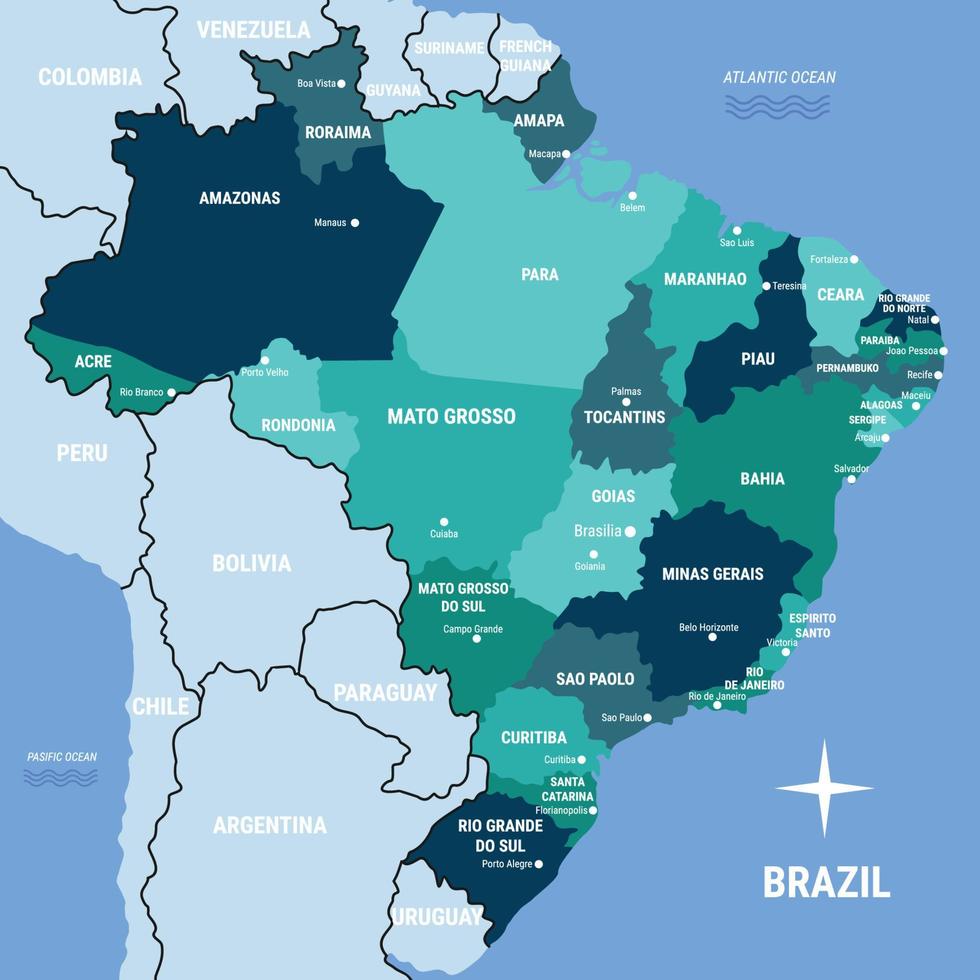 Brazil Country Map vector