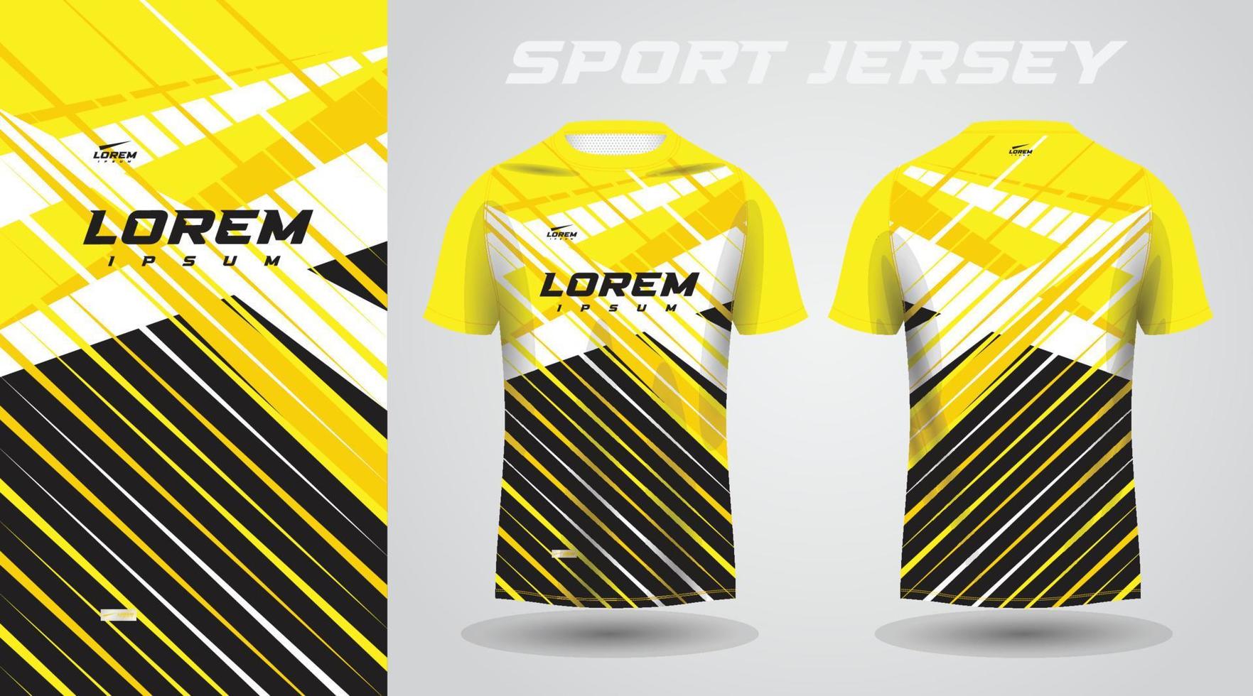 yellow black shirt soccer football sport jersey template design mockup vector