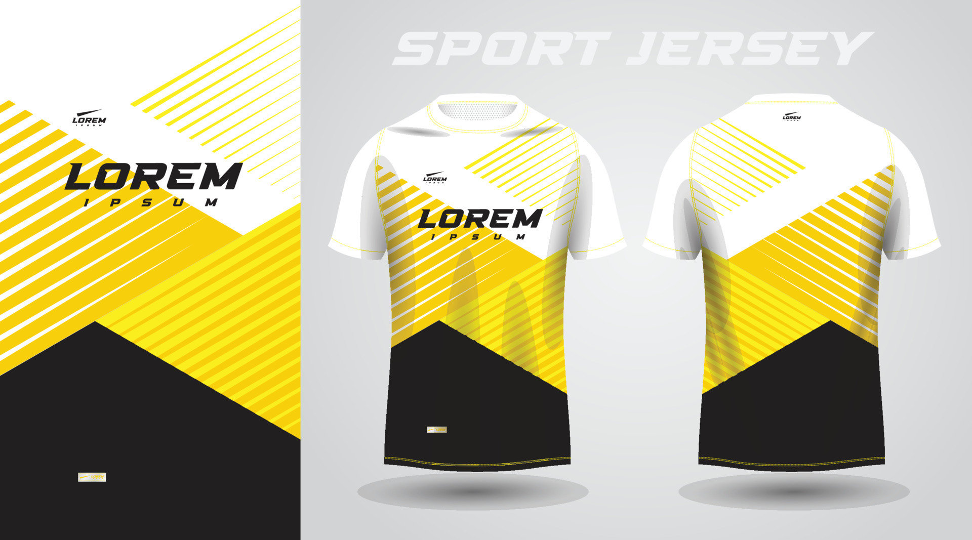 Premium Vector  Yellow and black soccer football jersey design