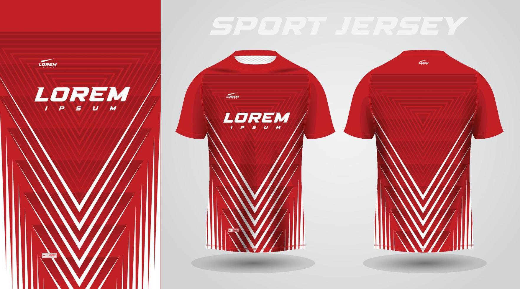 red shirt soccer football sport jersey template design mockup vector