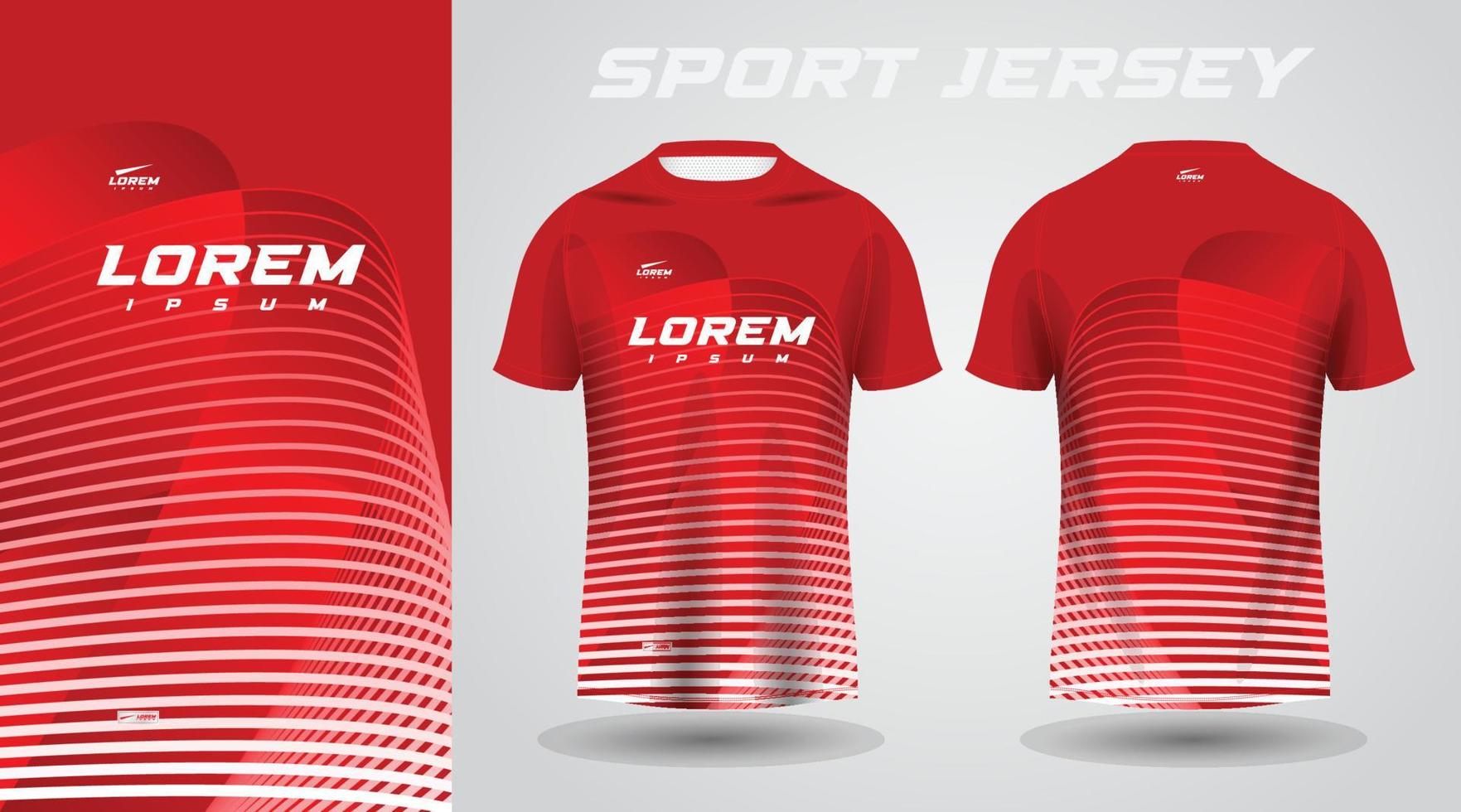 red shirt soccer football sport jersey template design mockup vector