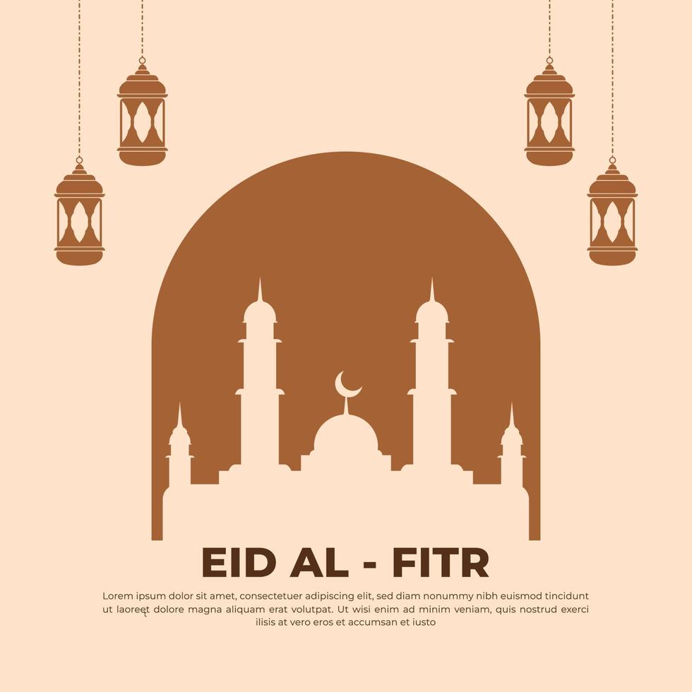 Celebration happy eid al fitr islamic template banner design vector