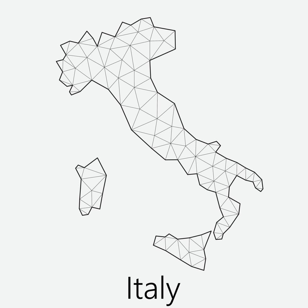 vector bajo poligonal Italia mapa.
