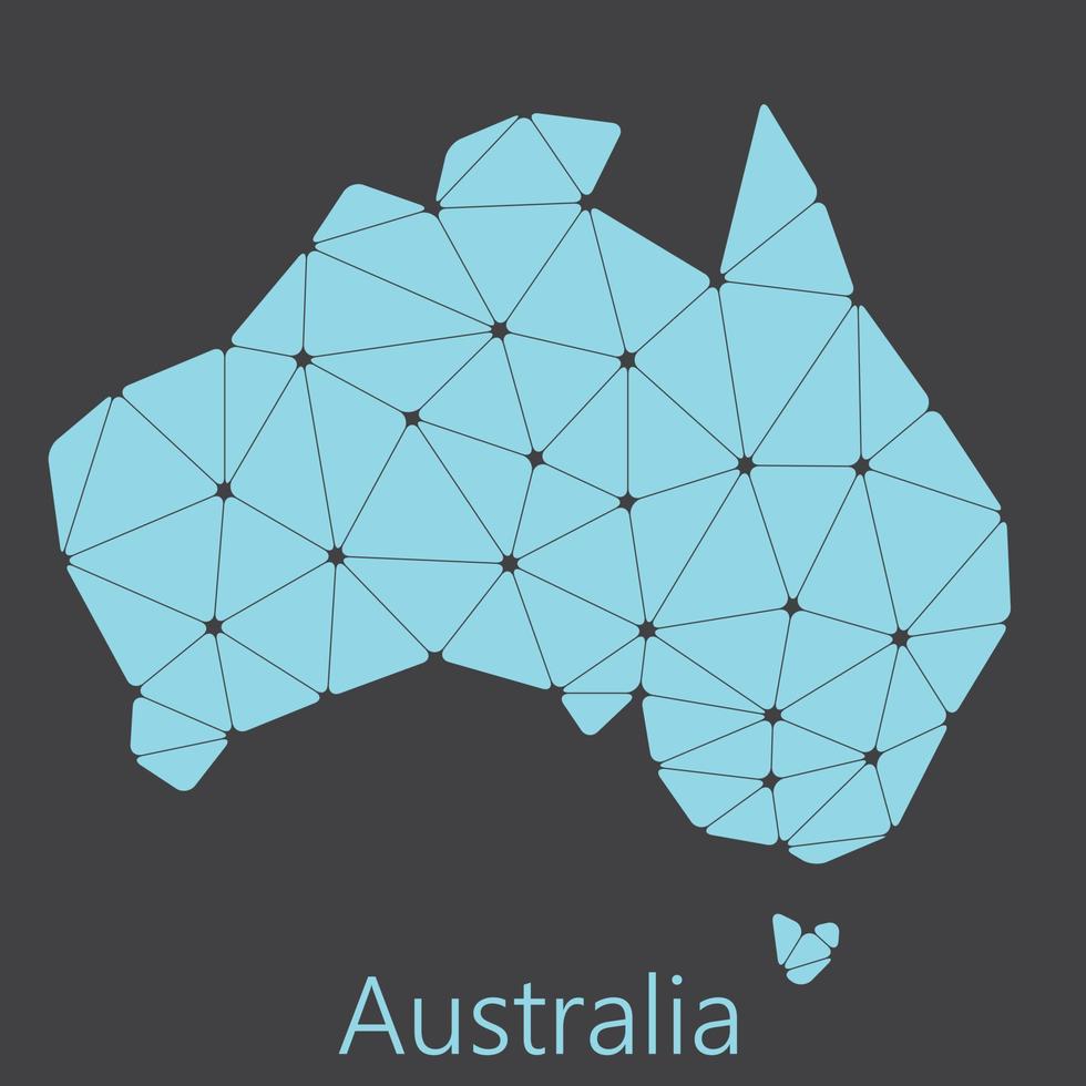 Vector low polygonal Australia map.