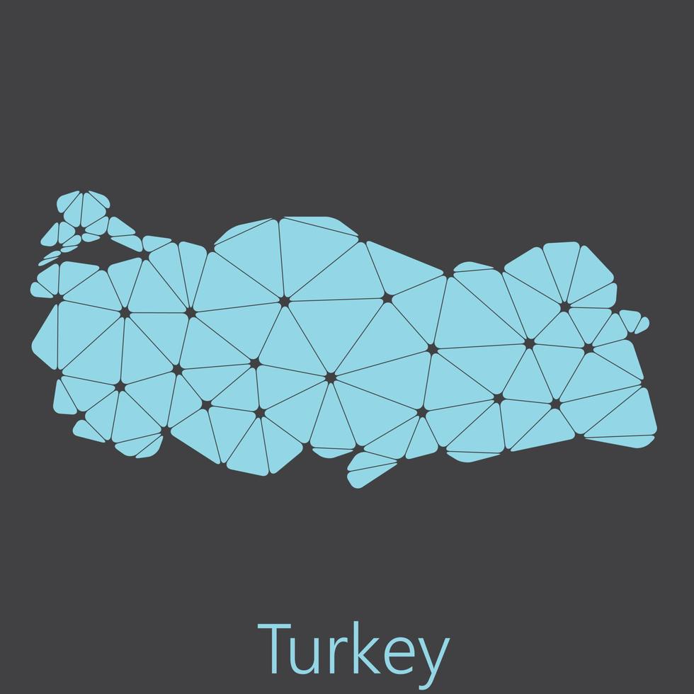 vector bajo poligonal Turquía mapa.