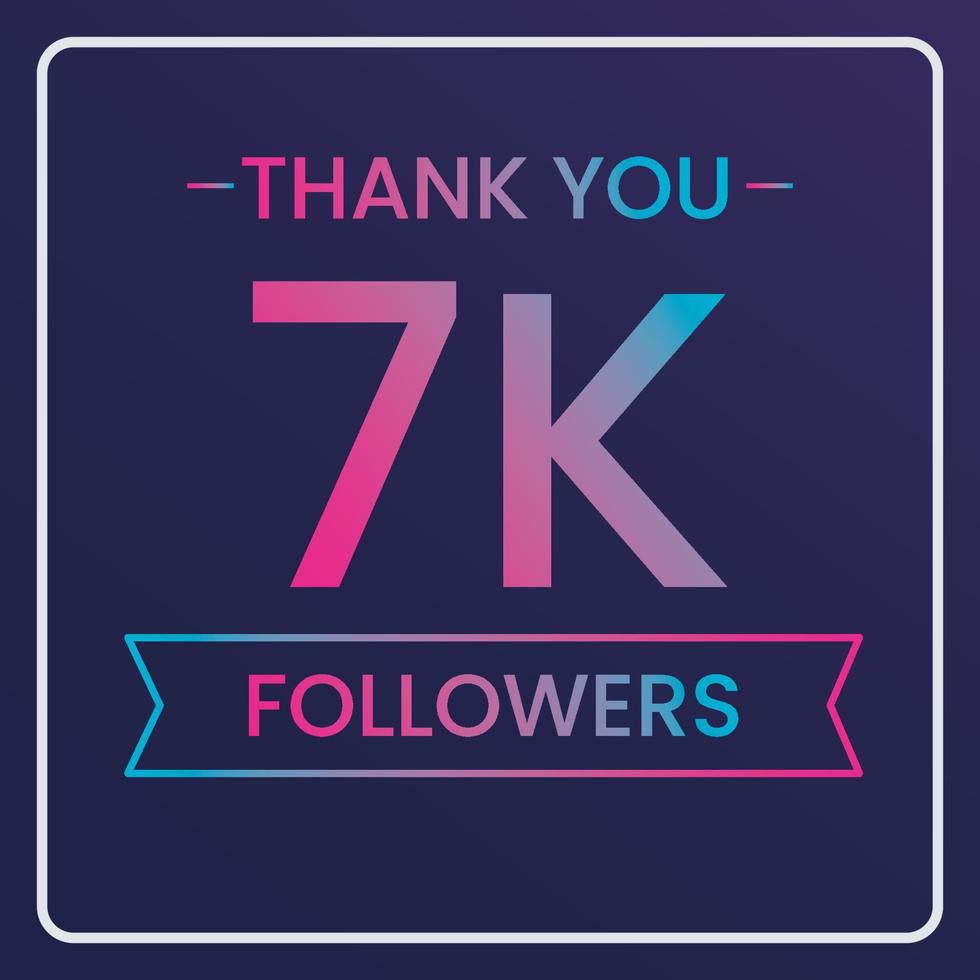 thank you 7k followers vector