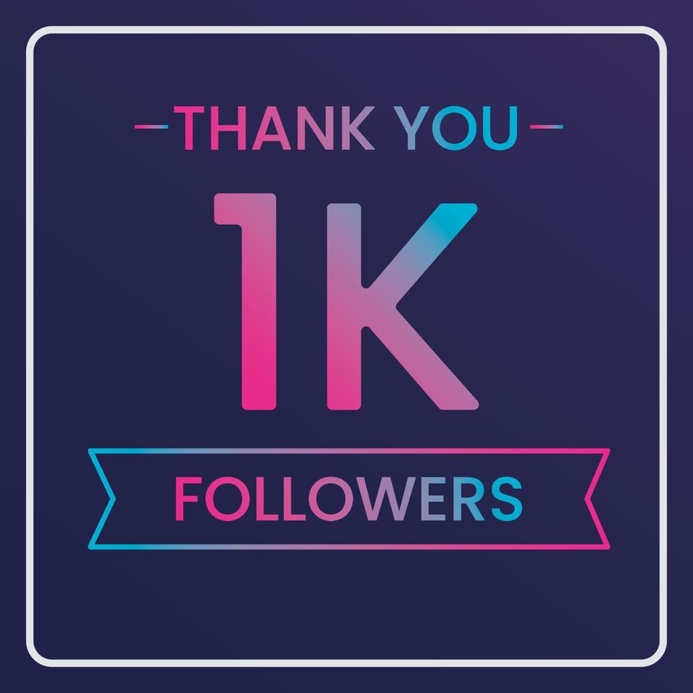 thank you 1k followers vector