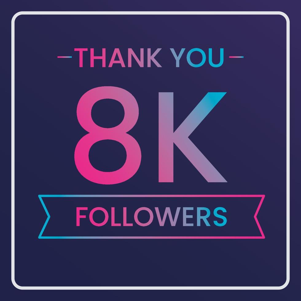 thank you 8k followers vector