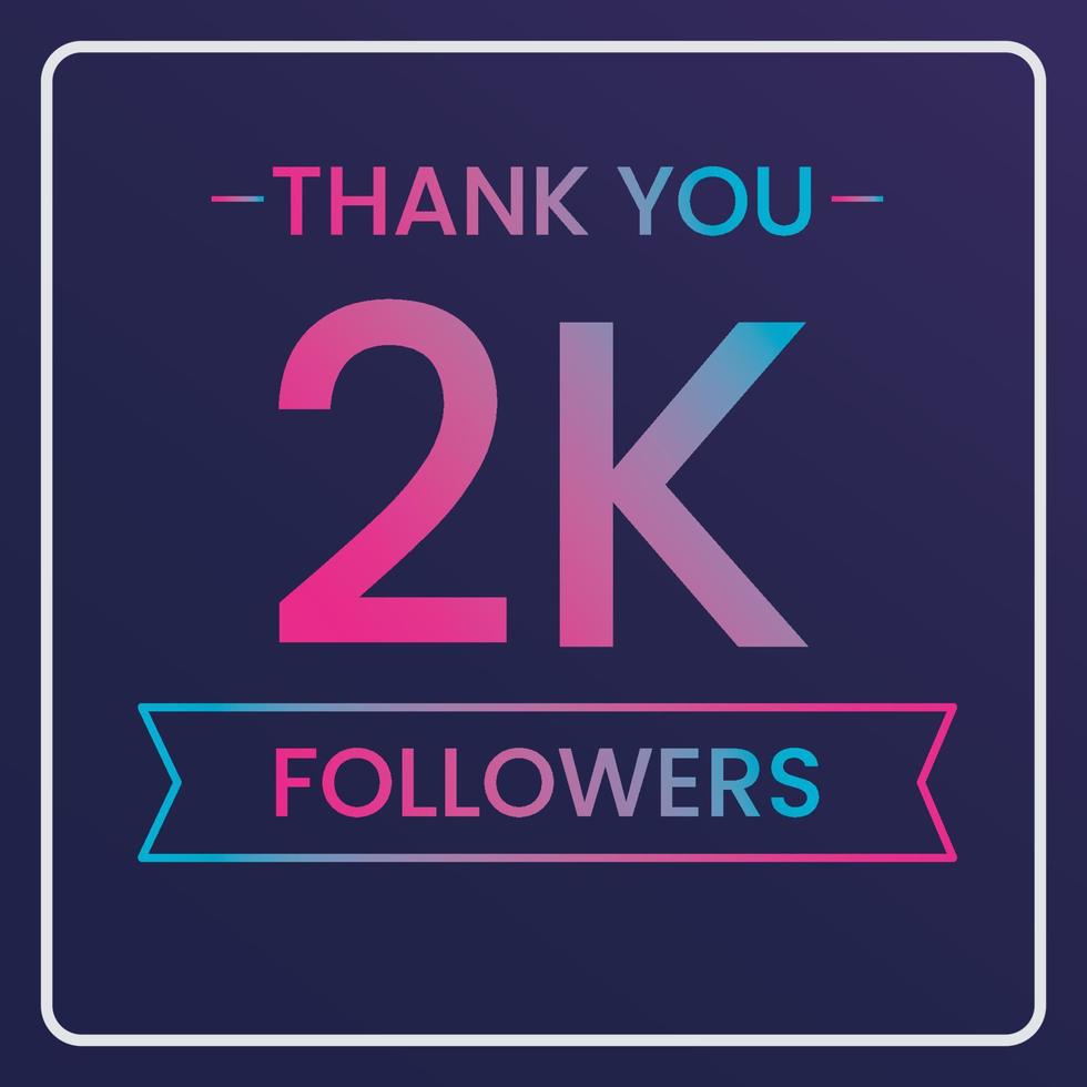 thank you 2k followers vector