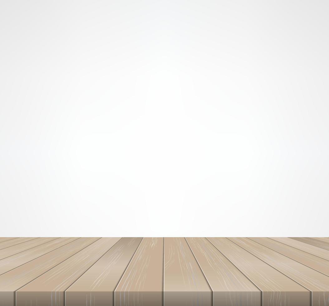 Wood floor pattern and texture for background. Perspective view of wooden floor on white background with area for copy space. Wooden terrace or deck pattern and texture. Vector. vector
