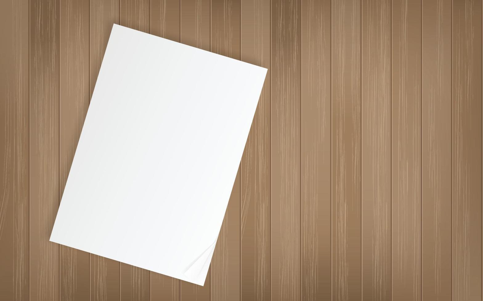 White paper sheet on wood pattern and texture for background. Abstract background for template design. Vector. vector