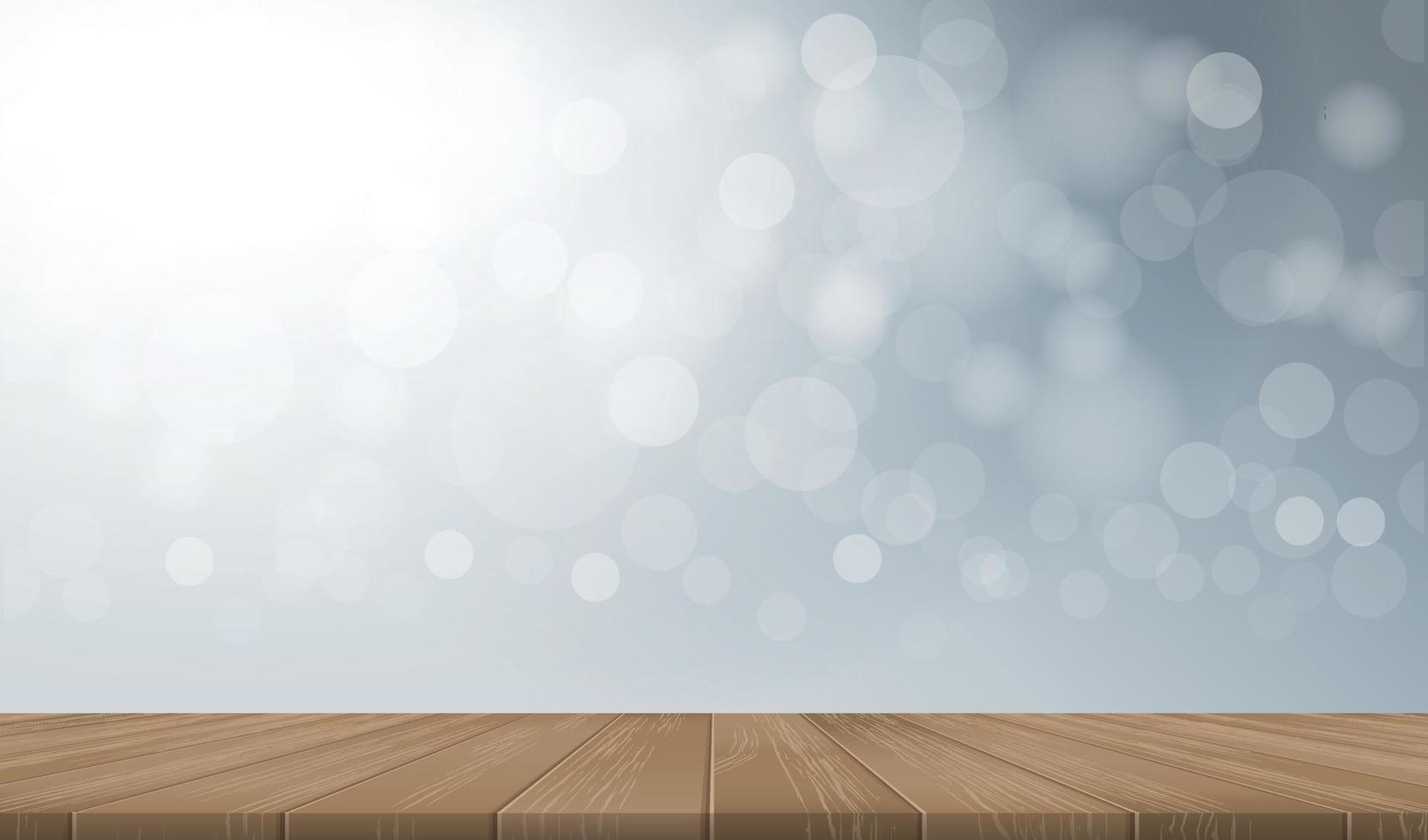 Table top background with perspective of wooden pattern and texture. Terrace with light blurred bokeh used for montage or display product. Vector. vector