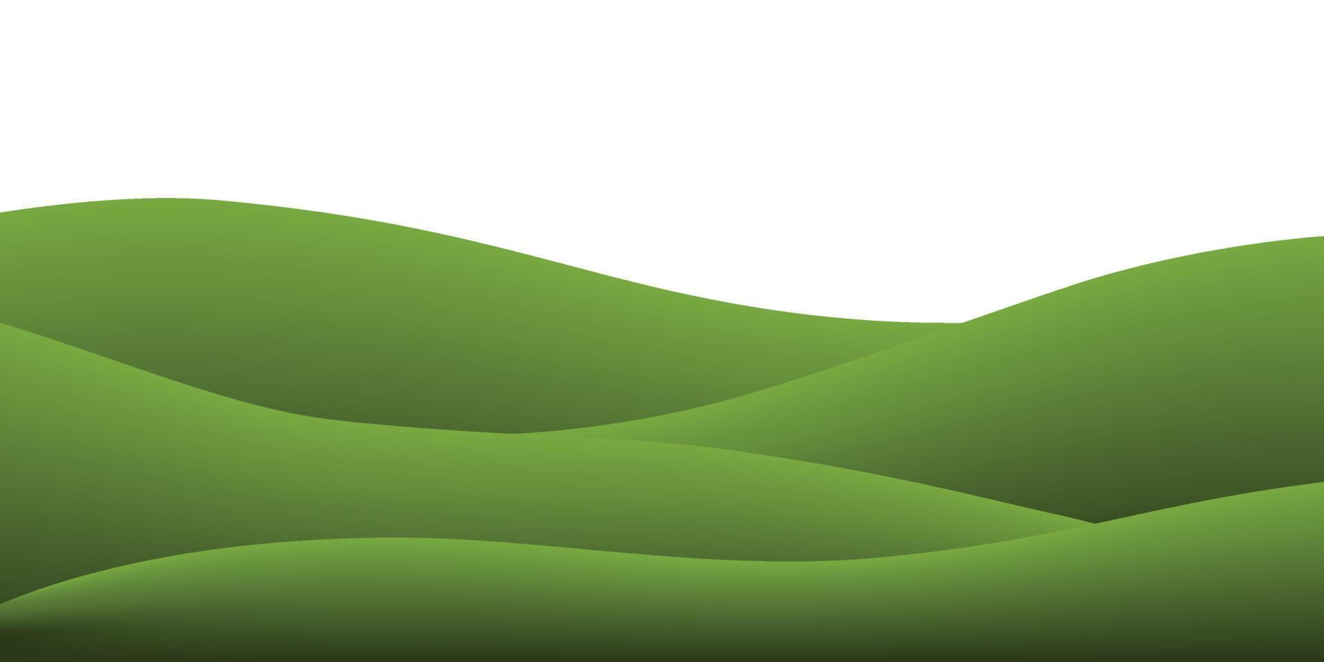 Fondo de colina de hierba verde aislado en blanco. Fondo abstracto al aire libre para el diseño de plantillas naturales. vector. vector