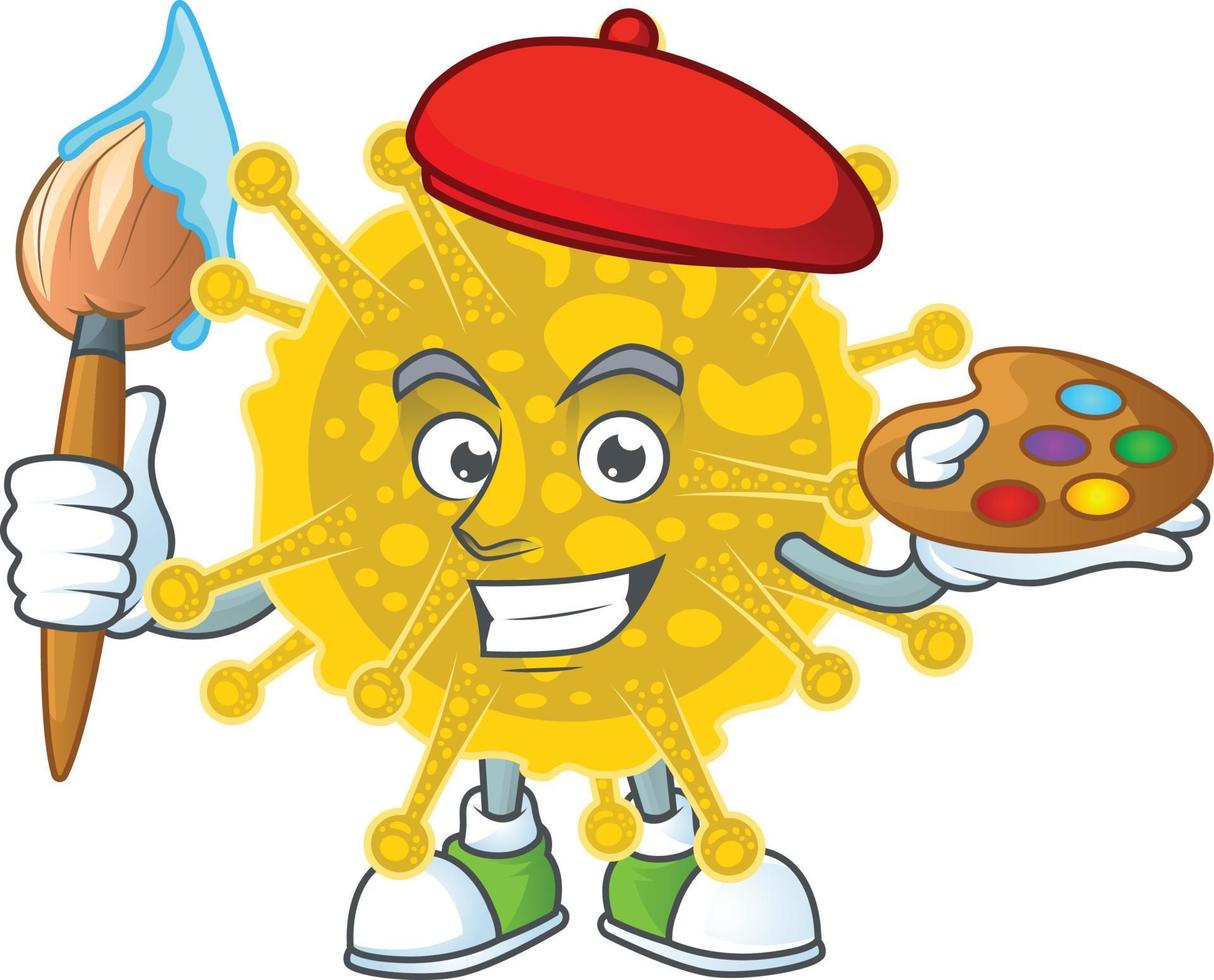 A cartoon character of coronavirus pandemic vector