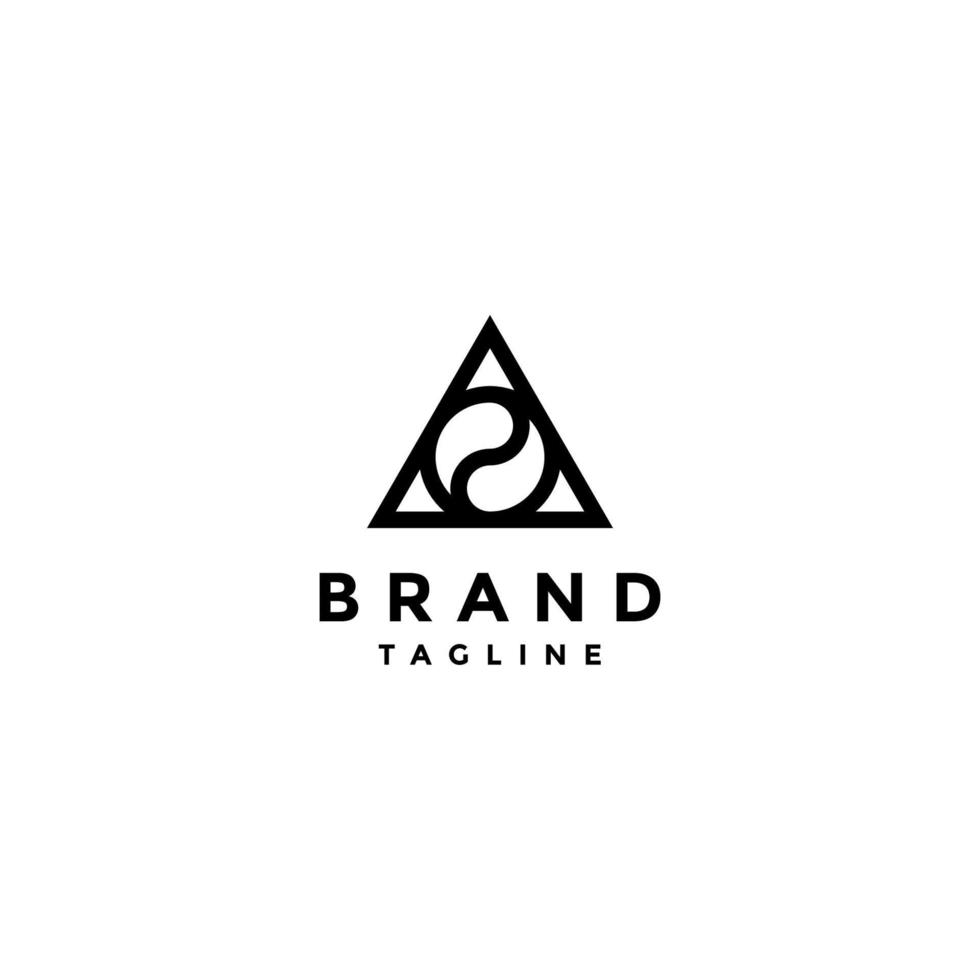 Symbol of Balance inside a symbol of strength logo design. Zen Symbol Inside Triangle Icon Logo Design. vector