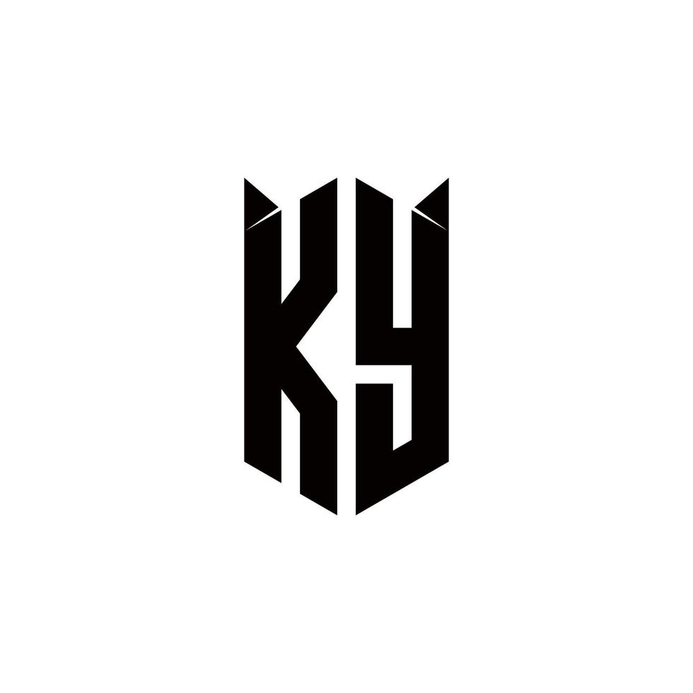 KY Logo monogram with shield shape designs template vector