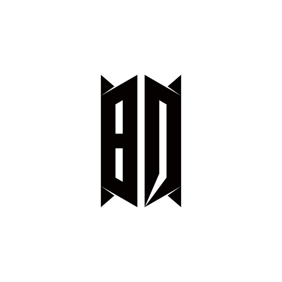 BQ Logo monogram with shield shape designs template vector