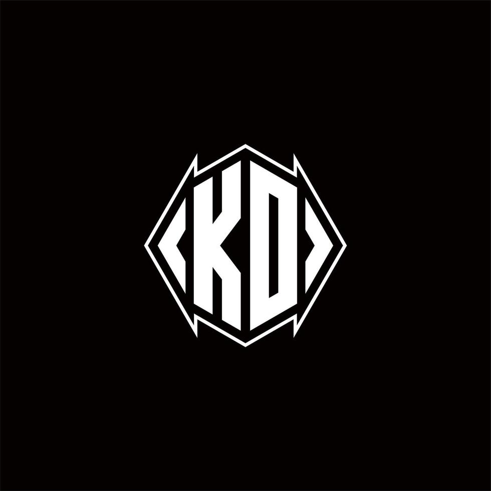 KD Logo monogram with shield shape designs template vector
