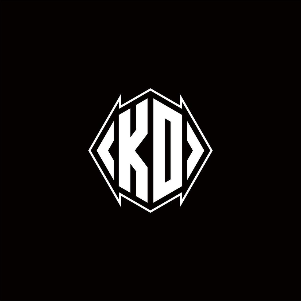 kd logo monograma con proteger forma diseños modelo vector