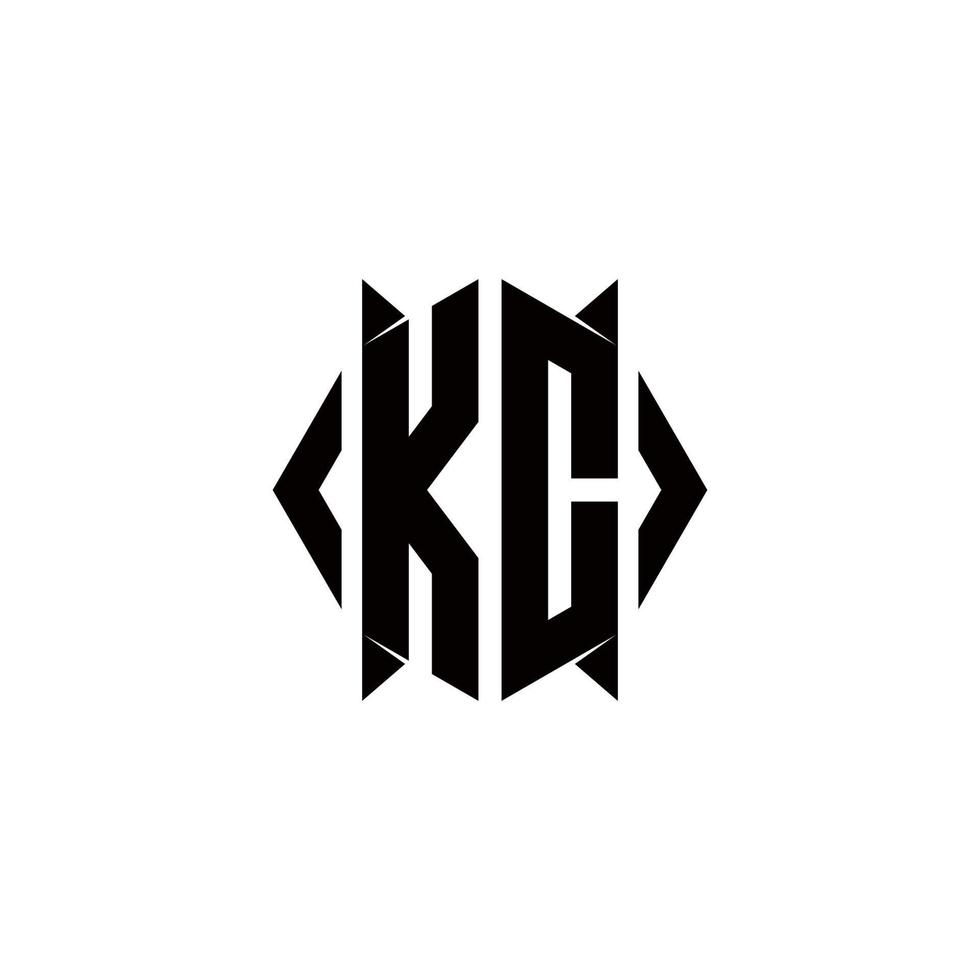 KC Logo monogram with shield shape designs template vector