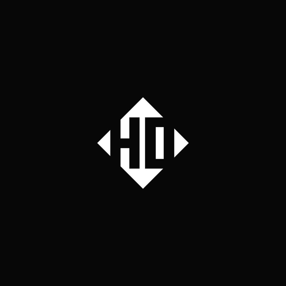 Monogram logo design with diamond square shape vector