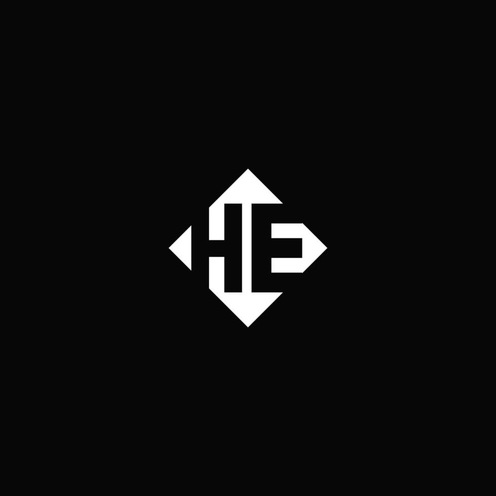 Monogram logo design with diamond square shape vector