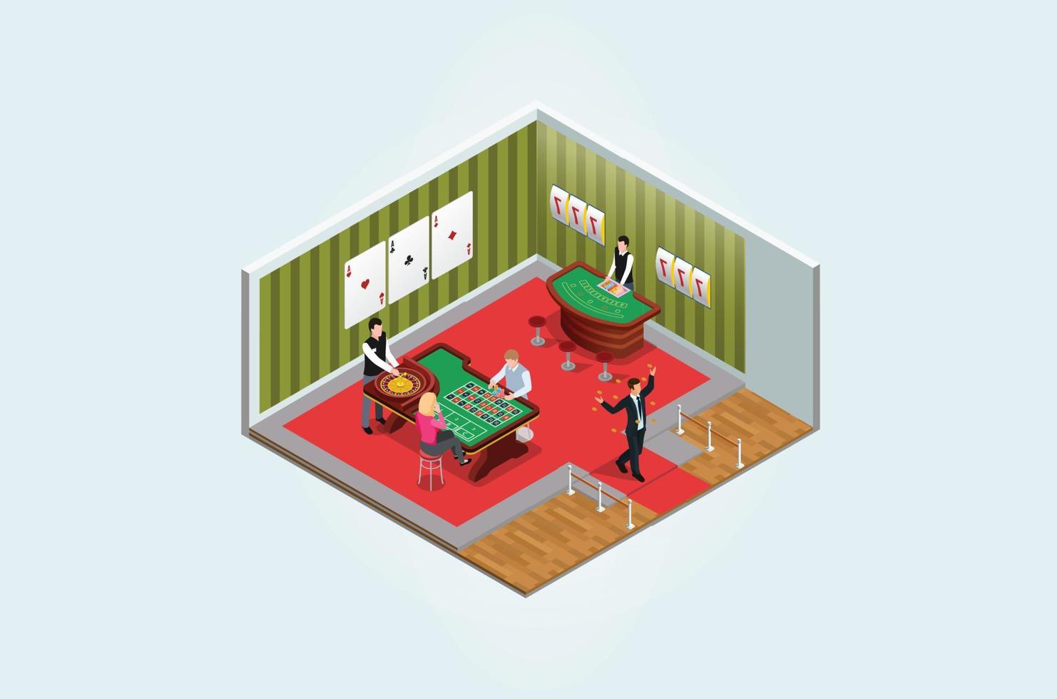 Modern Isometric 3d game club , people play games in entertainment center vector illustration Suitable for Diagrams, Infographics, Book Illustration, Game Asset, And Other Graphic Related Assets