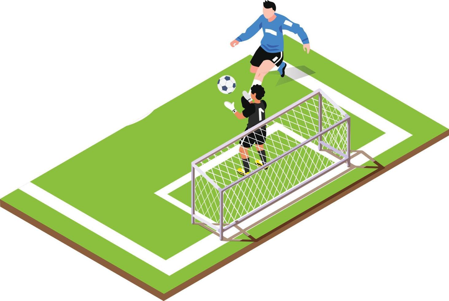 ilustración isométrica moderna de torneos de fútbol en vivo, adecuada para diagramas, infografías, ilustración de libros, activos de juegos y otros activos relacionados con gráficos vector