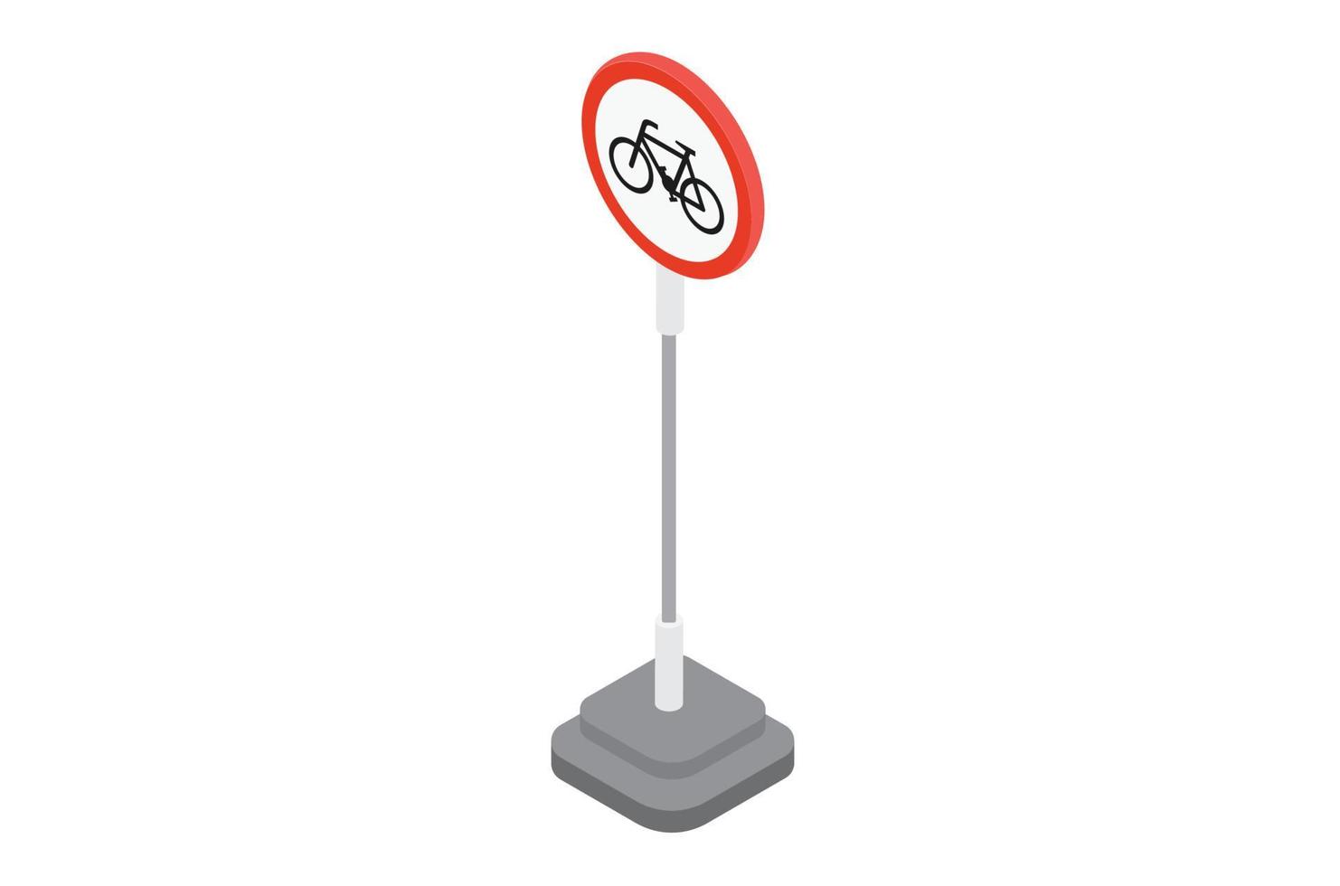 Ilustracion de No bicicleta firmar en blanco fondo, vector 3d isométrica adecuado para diagramas, infografía, y otro gráfico relacionado bienes