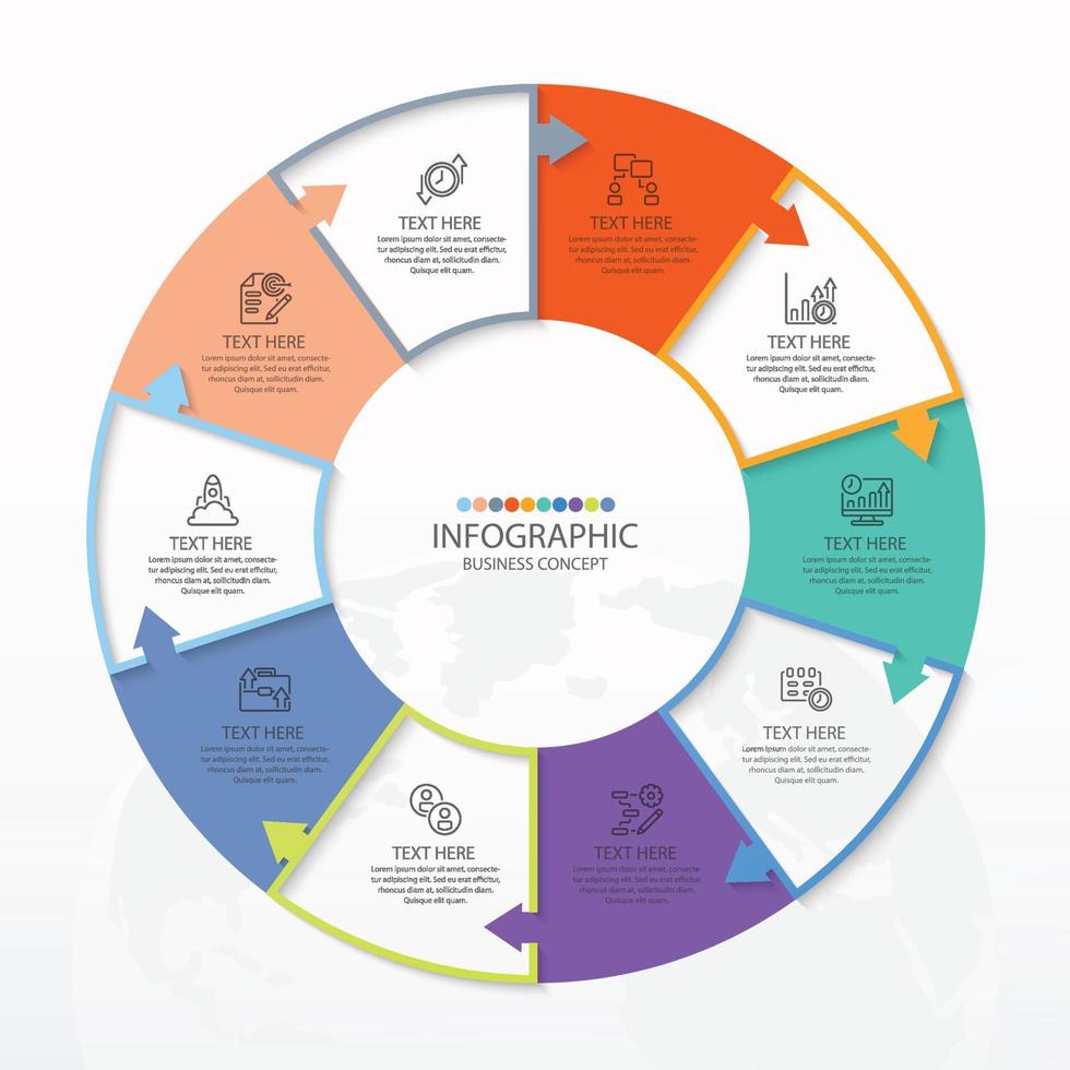 Infographic with 10 steps, process or options. vector