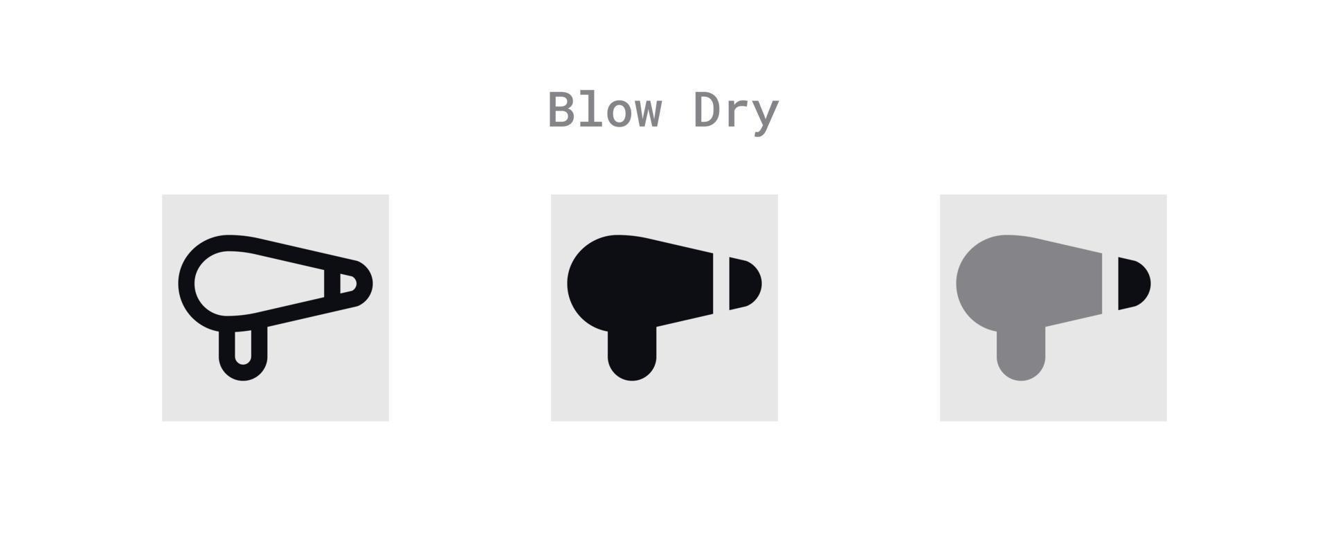 Blow Dry Icons Sheet vector