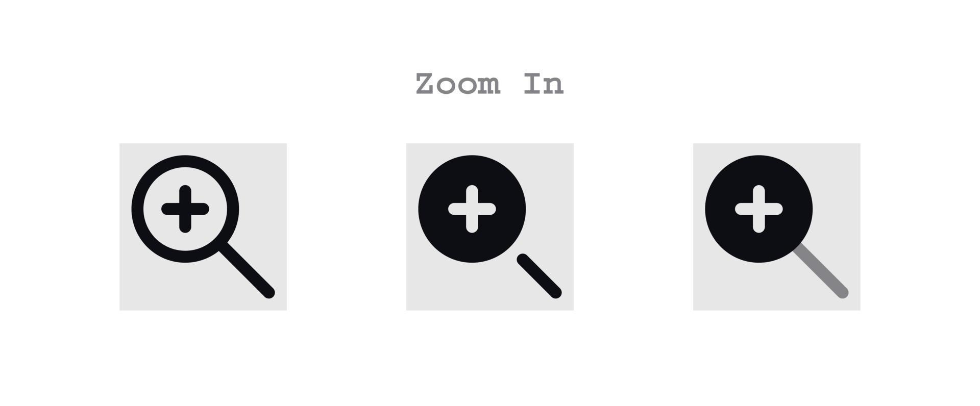 zoom in icons set vector