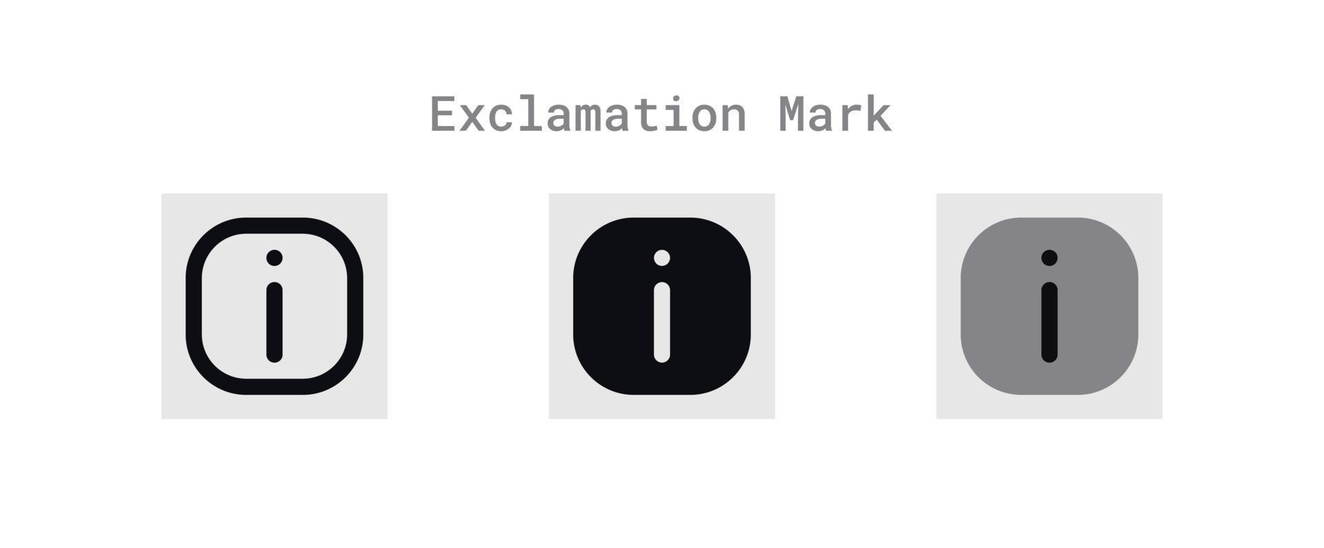 Exclamation Mark Icons Sheet vector