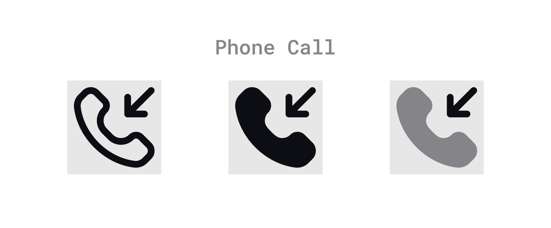 Incoming Phone Call Icons Sheet vector