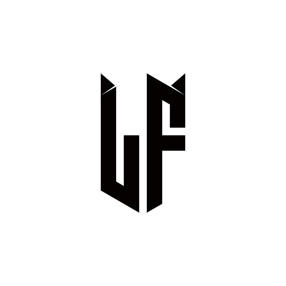 LF Logo monogram with shield shape designs template vector