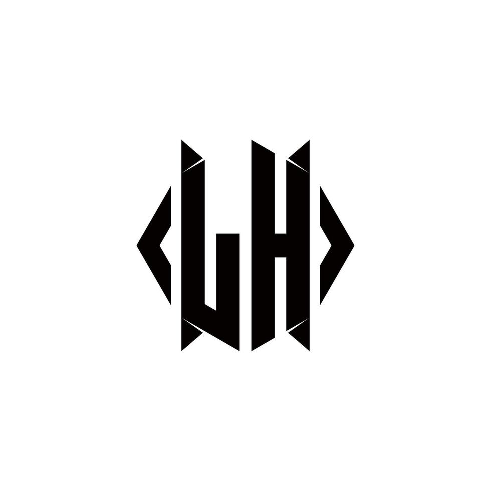 LH Logo monogram with shield shape designs template vector