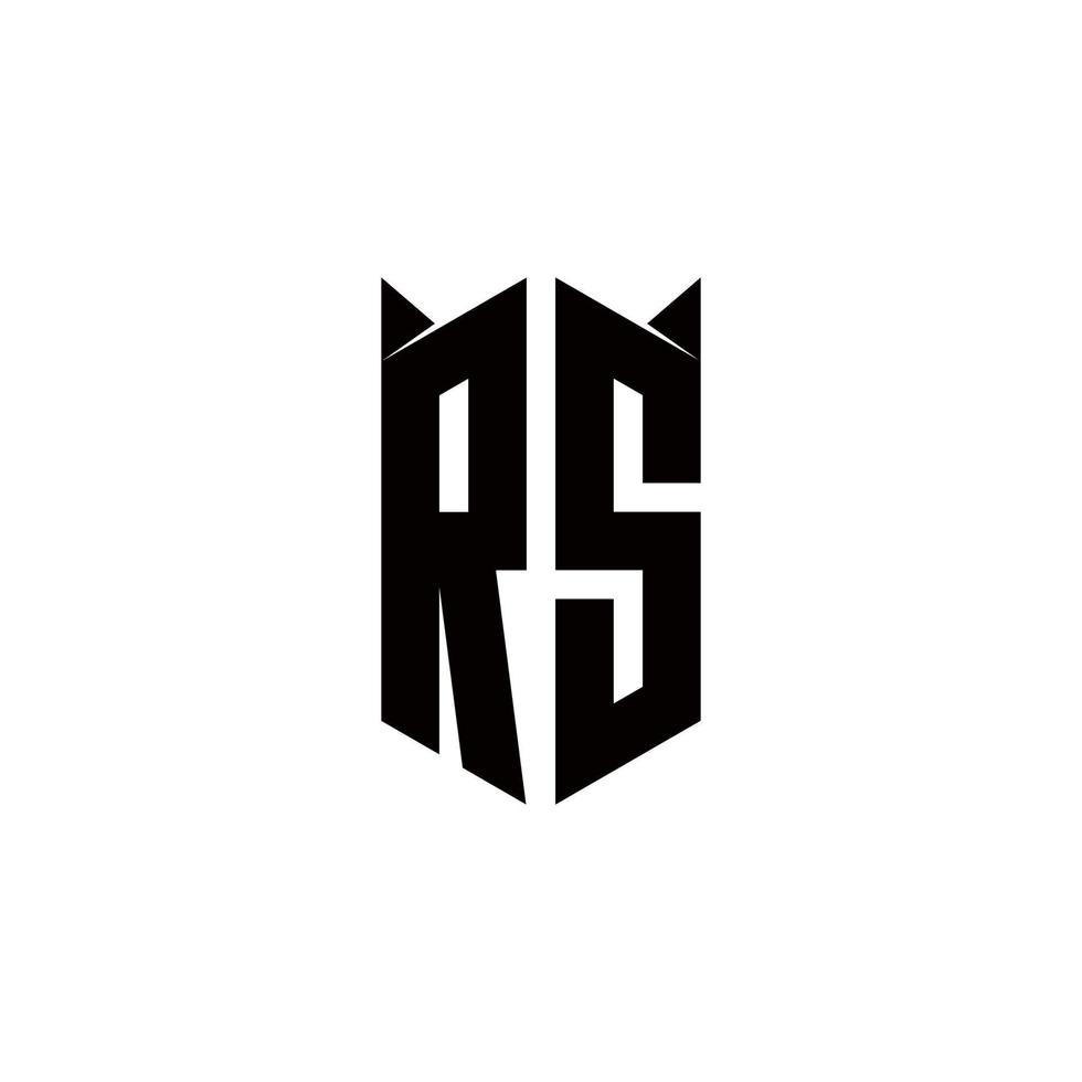 RS Logo monogram with shield shape designs template vector