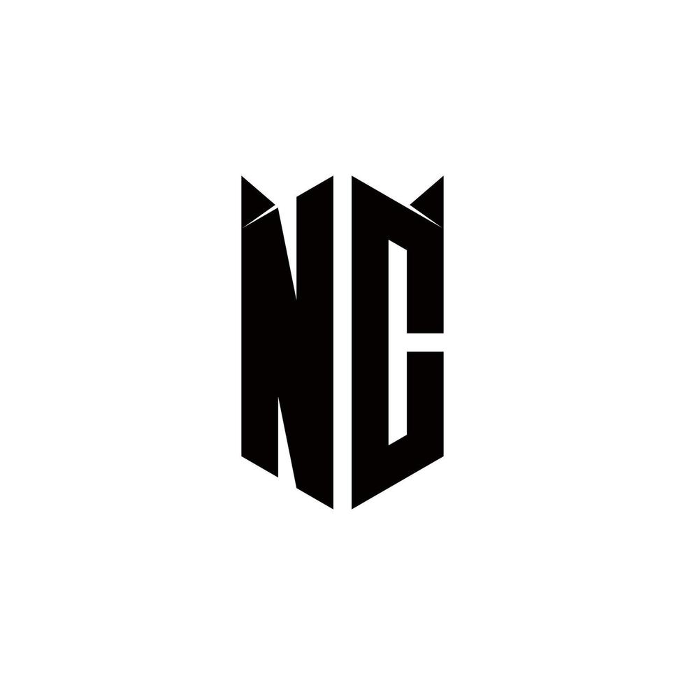 NC Logo monogram with shield shape designs template vector