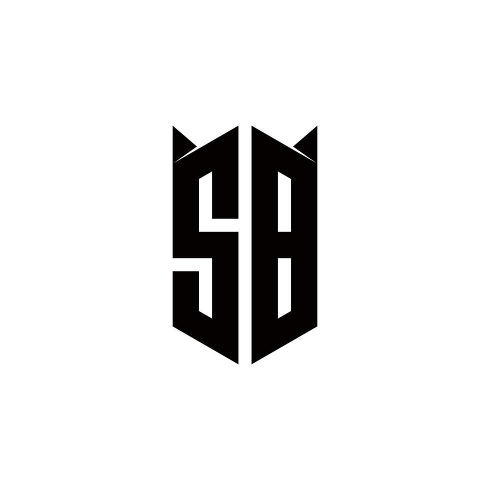SB Logo monogram with shield shape designs template vector