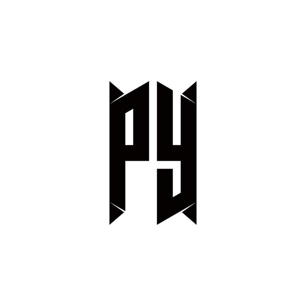 py logo monograma con proteger forma diseños modelo vector
