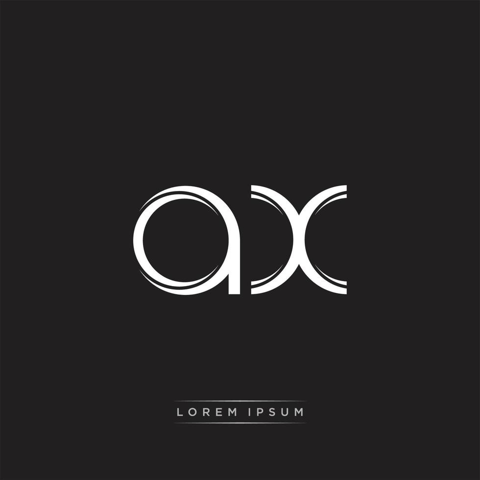 AX Initial Letter Split Lowercase Logo Modern Monogram Template Isolated on Black White vector