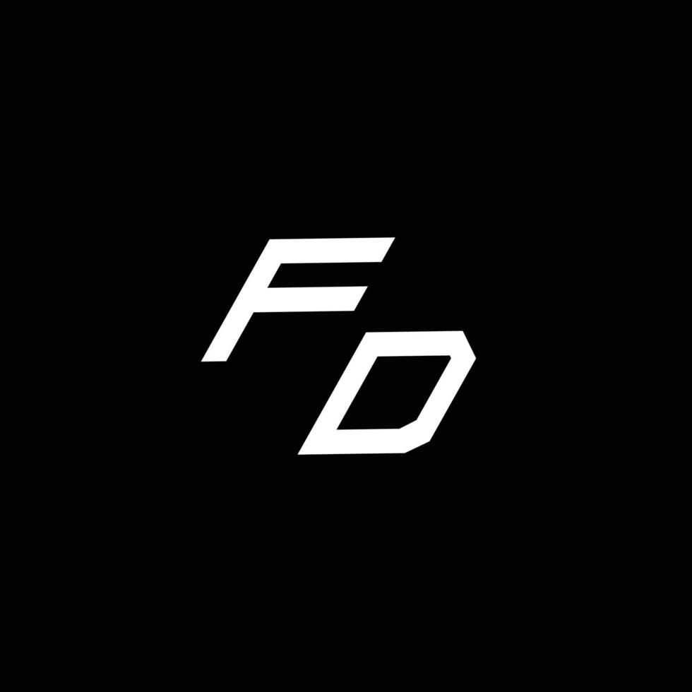 fd logo monograma con arriba a abajo estilo moderno diseño modelo vector